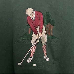 Golf sweatshirt dark green golfer pic